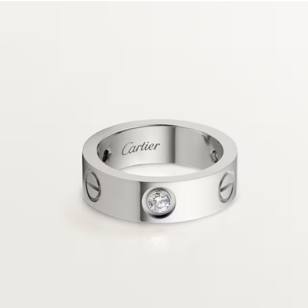 Cartier Silver Love Ring with Diamonds